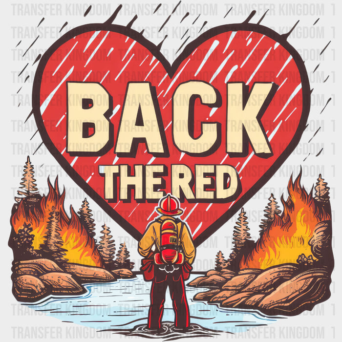 Back The Red, Heart - Fire Department DTF Transfers