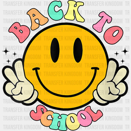 Back To School Smiley - Back To School DTF Transfer Adult Unisex - S & M (10’’) / Dark Color Design (See Imaging)
