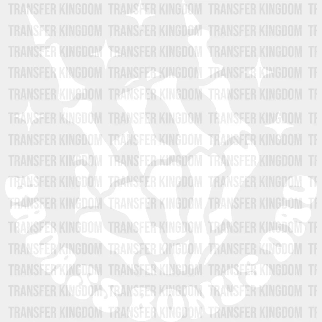 Badass Bonus Dad Skeleton Hand Design - Father’s Day Dtf Heat Transfer Unisex S & M (10’’) /