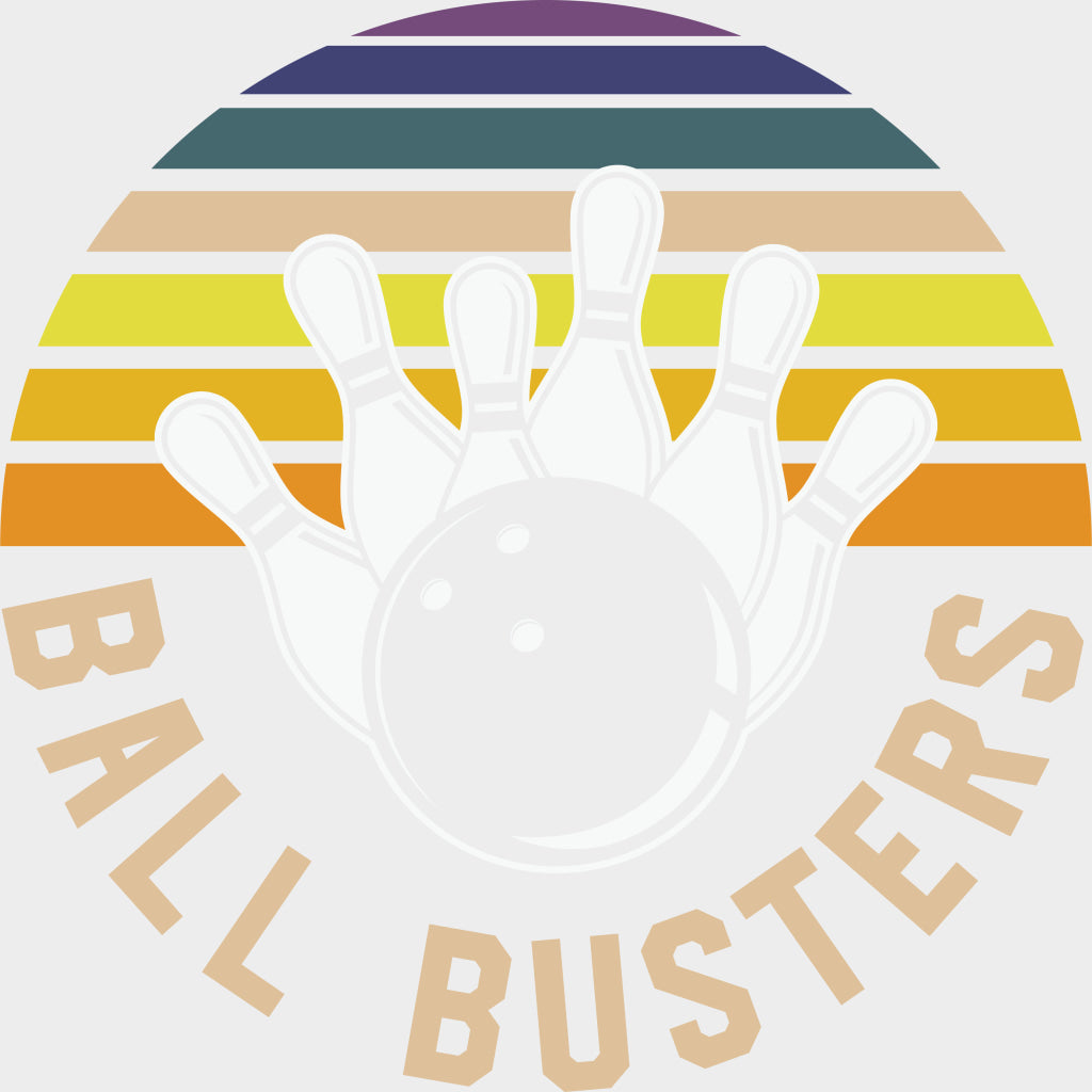 Ball Busters - Bowling DTF Transfers Adult Unisex - S & M (10’’) / Light Color Design (See Imaging)