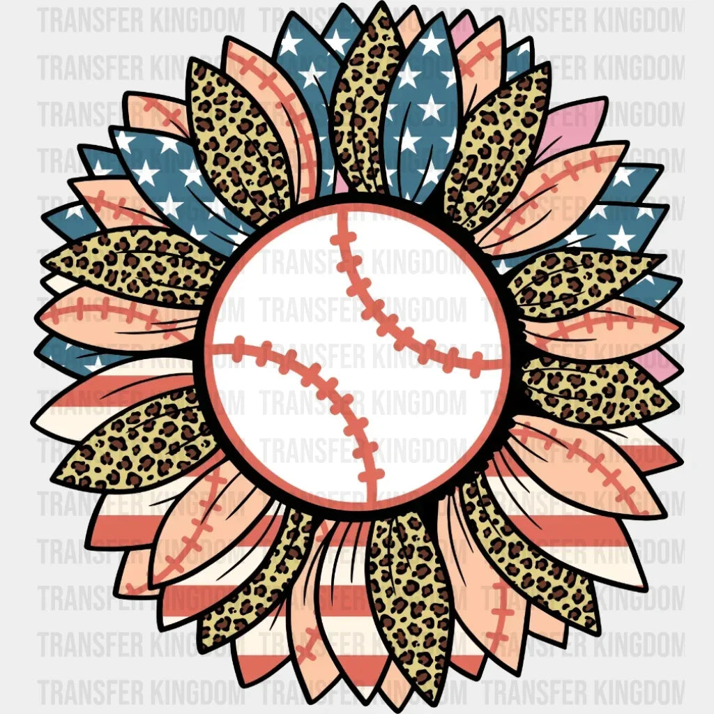 Baseball Flower Dtf Transfer