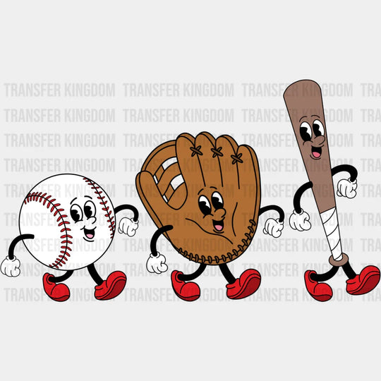 Baseball Glove Bat - Baseball DTF Transfer