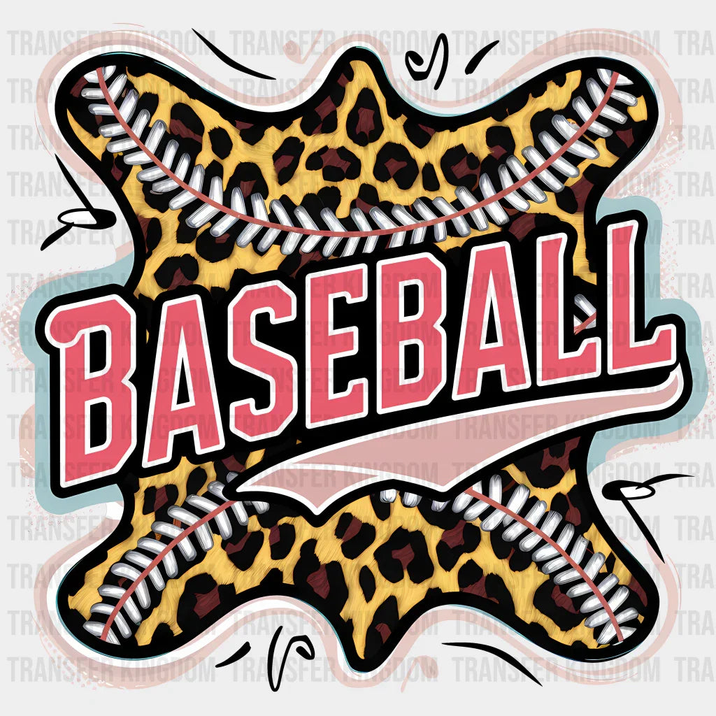 Baseball Leopard Leather Design - Dtf Heat Transfer