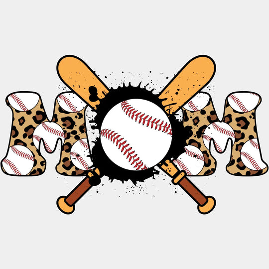 Mom Baseball Bats And Ball Design - Dtf Heat Transfer Unisex S & M (10’’) / Light Color (See
