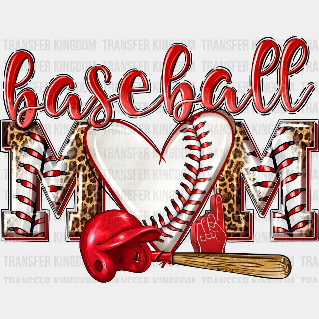 Baseball Mom Heart Design - Dtf Heat Transfer