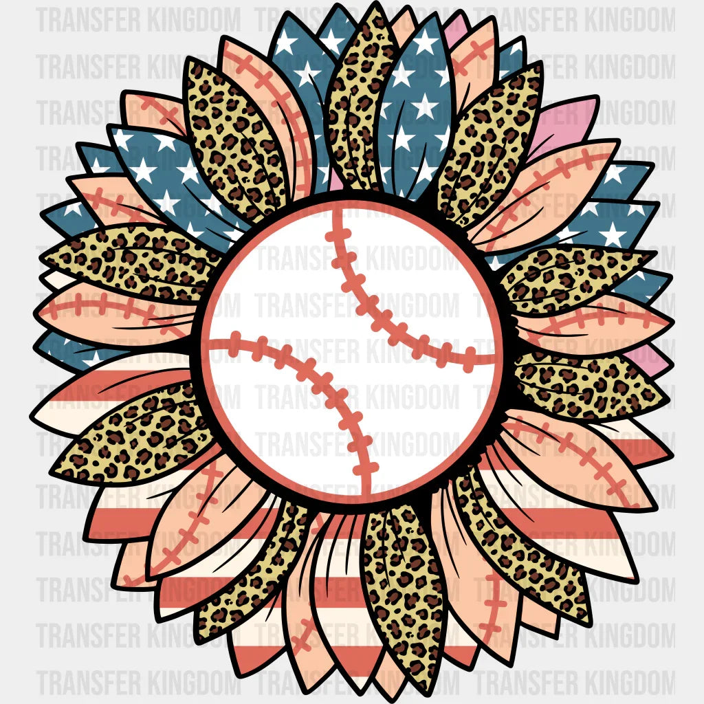 Baseball Sunflower Design - Dtf Heat Transfer