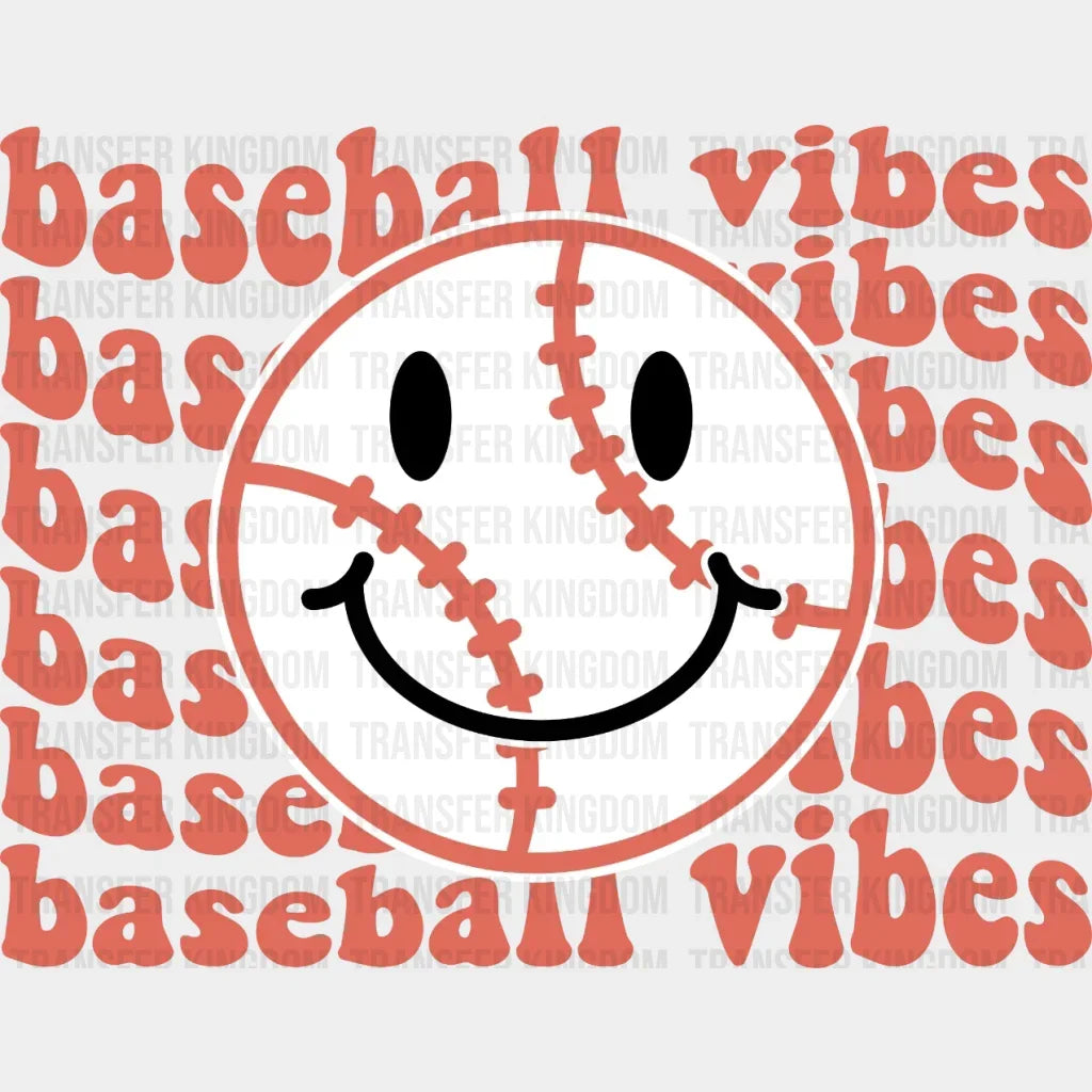 Baseball Vibes Circle Dtf Transfer