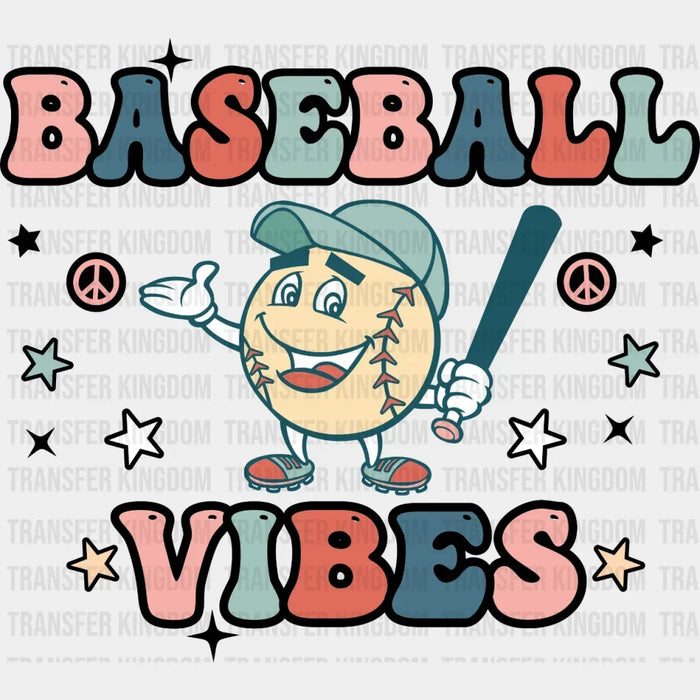 Baseball Vibes Peace  DTF Transfer