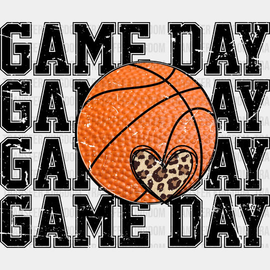 Basketball Game Day Design - Dtf Heat Transfer Unisex S & M (10’’) / Dark Color (See Imaging)