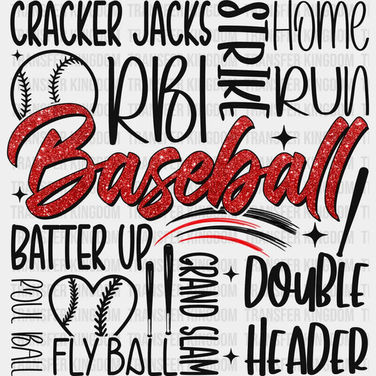 Batter Up Double Header Design - Baseball Dtf Heat Transfer Unisex S & M (10’’) / Dark Color