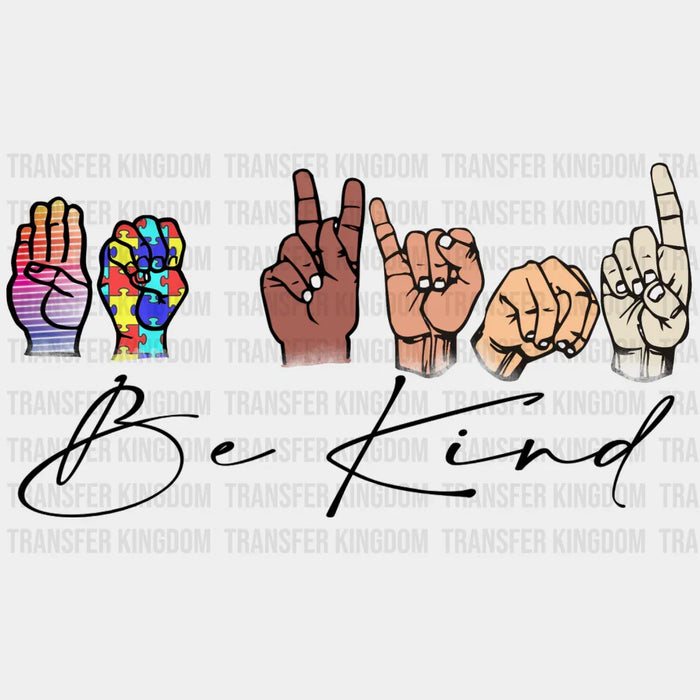 Be Kind Autism Awareness Design - DTF heat transfer