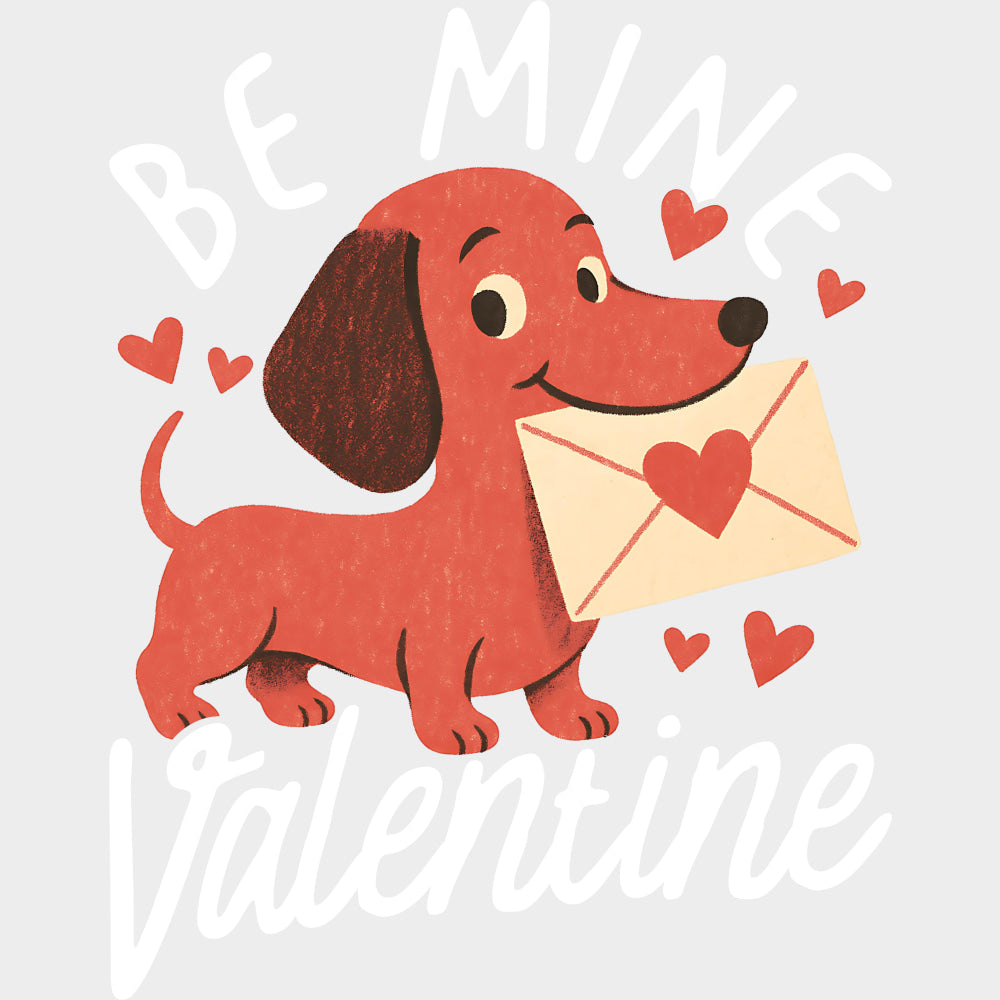 Be Mine Valentine, Red Dog - Valentine's Day DTF Transfers transfer-kingdom Light Color Design (See Imaging)