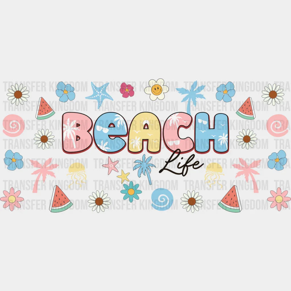 Beach Life - Summer Cup Wrap UV Sticker Permanent UV DTF Decal UVDTF