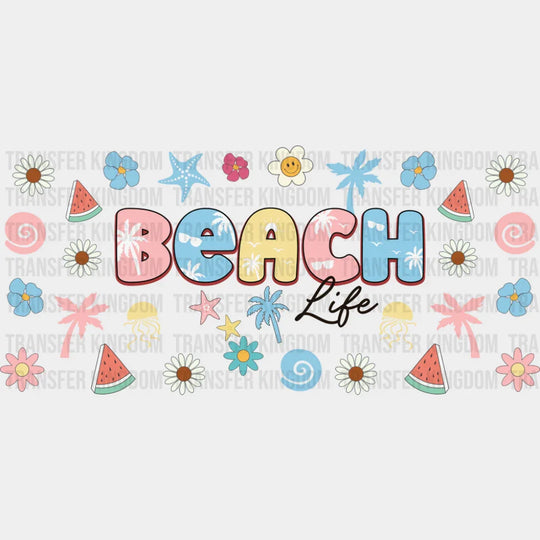 Beach Life - Summer Cup Wrap UV Sticker Permanent UV DTF Decal UVDTF