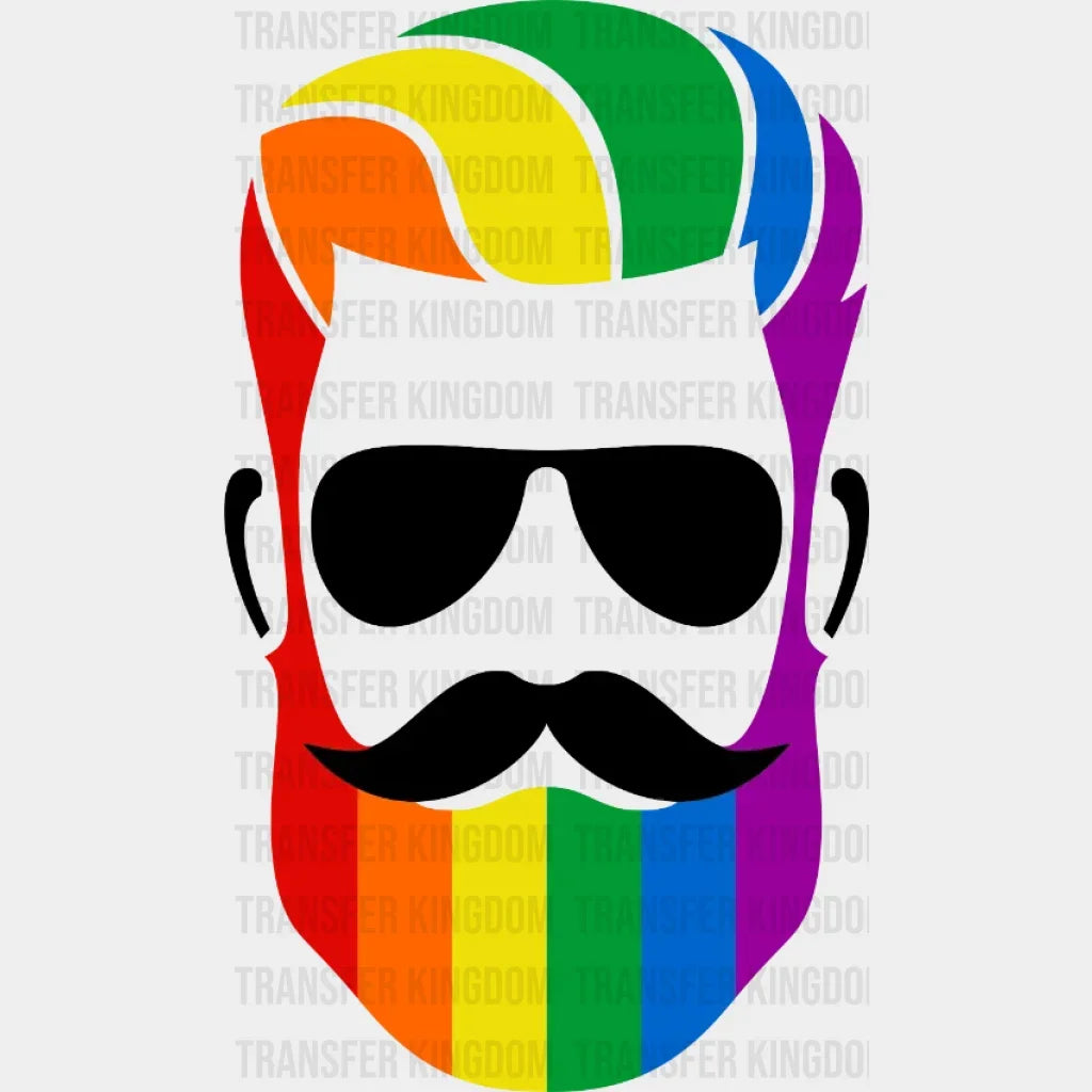 Beard Head Rainbow - Lgbtq Pride Design Dtf Heat Transfer