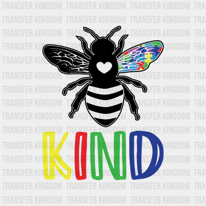 Bee Kind Autism Awareness Design - DTF heat transfer
