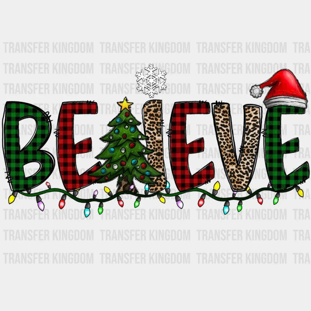 Believe Christmas Lights Design - Dtf Heat Transfer