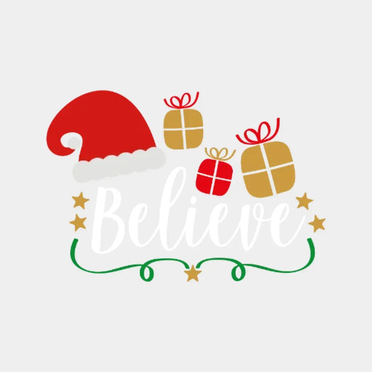 Believe Santa Christmas Design - Dtf Heat Transfer