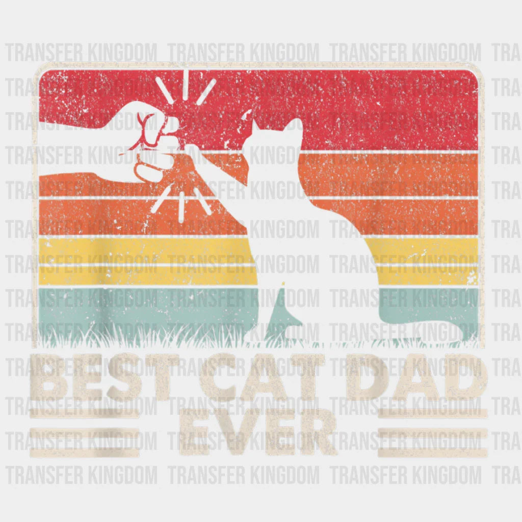 Best Cat Dad Ever Paw Fist Bump Design - DTF heat transfer - Transfer Kingdom