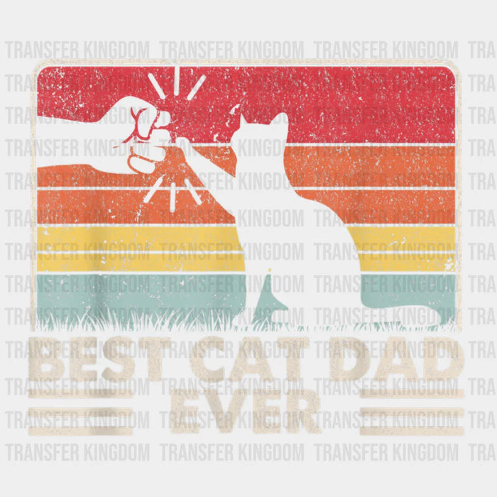 Best Cat Dad Ever Paw Fist Bump Design - Father's Day DTF heat transfer