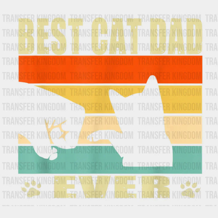 Best Cat Dad Ever Retro Design - Father's Day DTF heat transfer