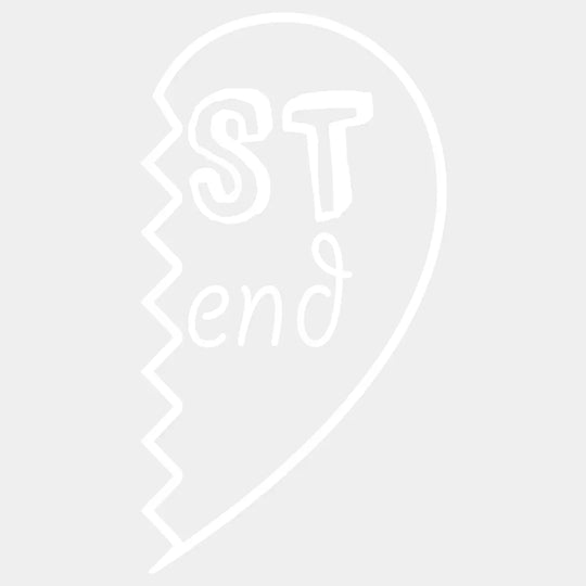 Best Friend Heart Fancy Design- Dtf Heat Transfer Unisex - S & M ( 10 ) / Right Part Light Color