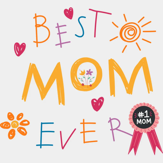Best Mom Ever #1 Mom - Mother’s Day DTF Transfer Adult Unisex - S & M (10’’) / Light Color Design (See Imaging)