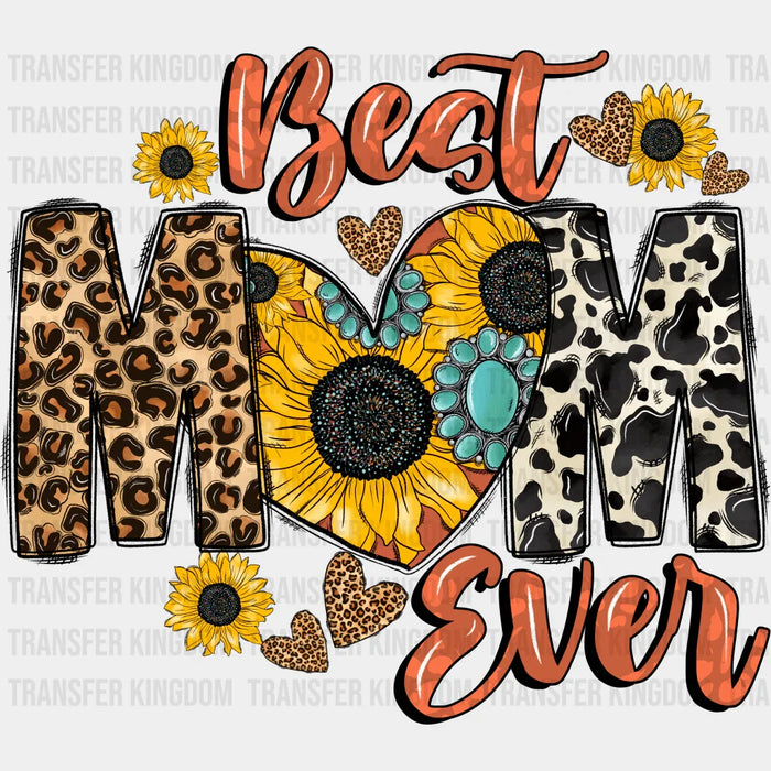 Best Mom Ever Sunflower Heart - Mothers Day - DTF Transfer
