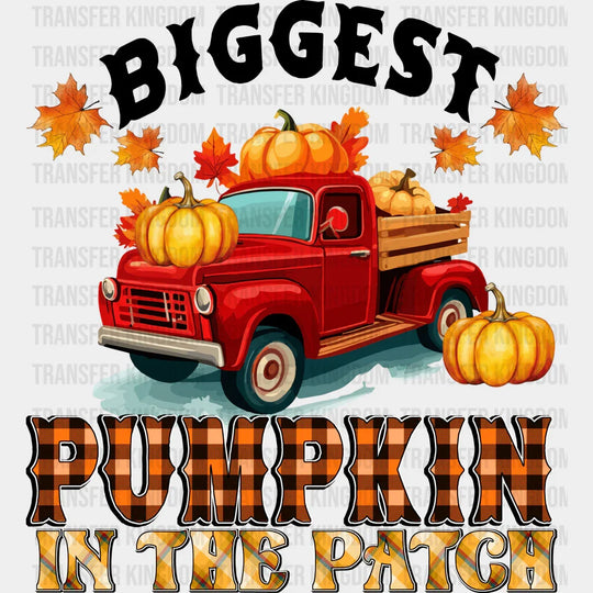 Biggest Pumpkin In The Patch - Fall Dtf Transfer Unisex S & M (10’’) / Dark Color Design See Imaging