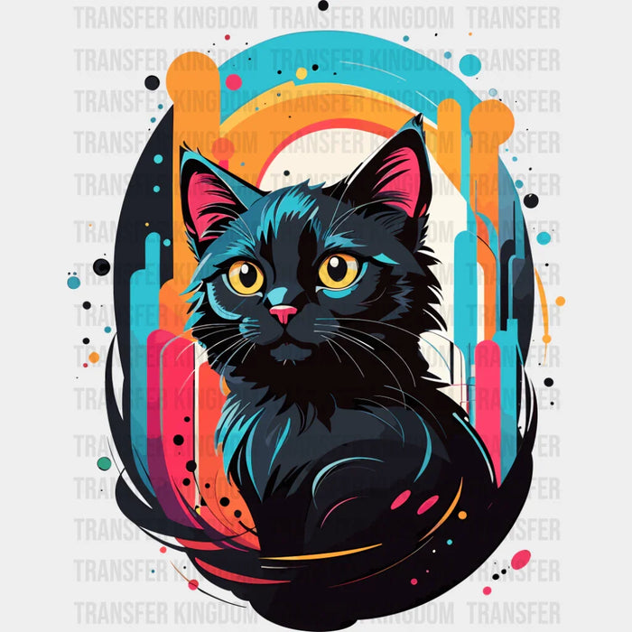 Black Cat Modern Art - Cats DTF Transfer
