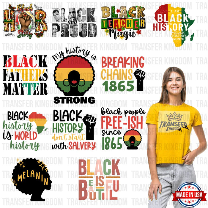 Black History Month-BLM Premade Gang sheet - 12 PCS 10 INCH (Version 1)