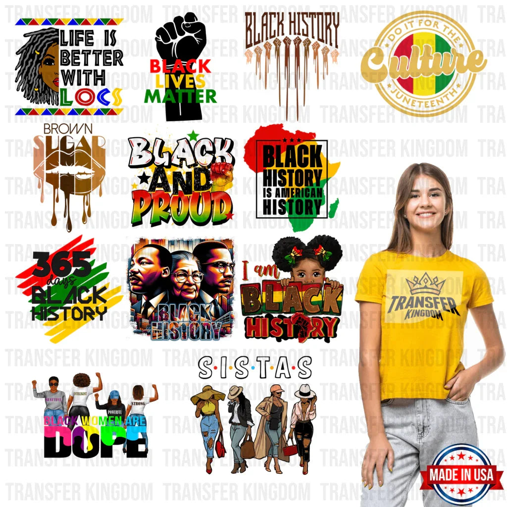 Black History Month-BLM Premade Gang sheet - 12 PCS 10 INCH - Transfer Kingdom