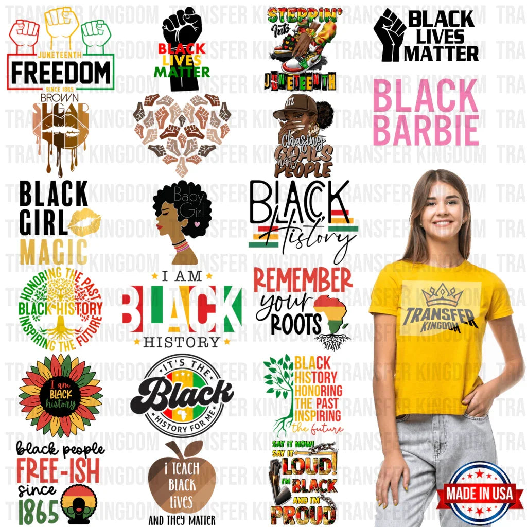 Black History Month-BLM Premade Gang sheet - 20 PCS 10 INCH - Transfer Kingdom