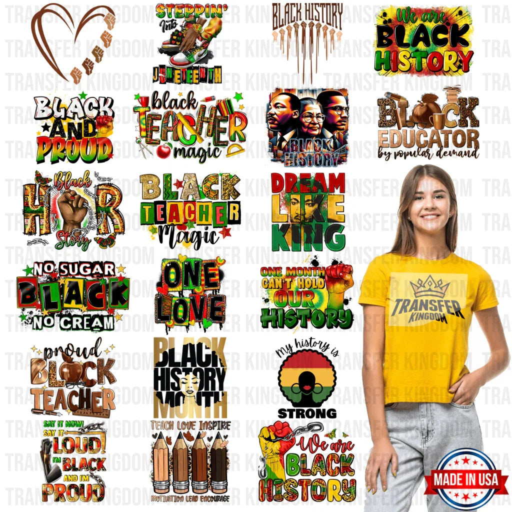 Black History Month-BLM Premade Gang sheet - 20 PCS 10 INCH - Transfer Kingdom
