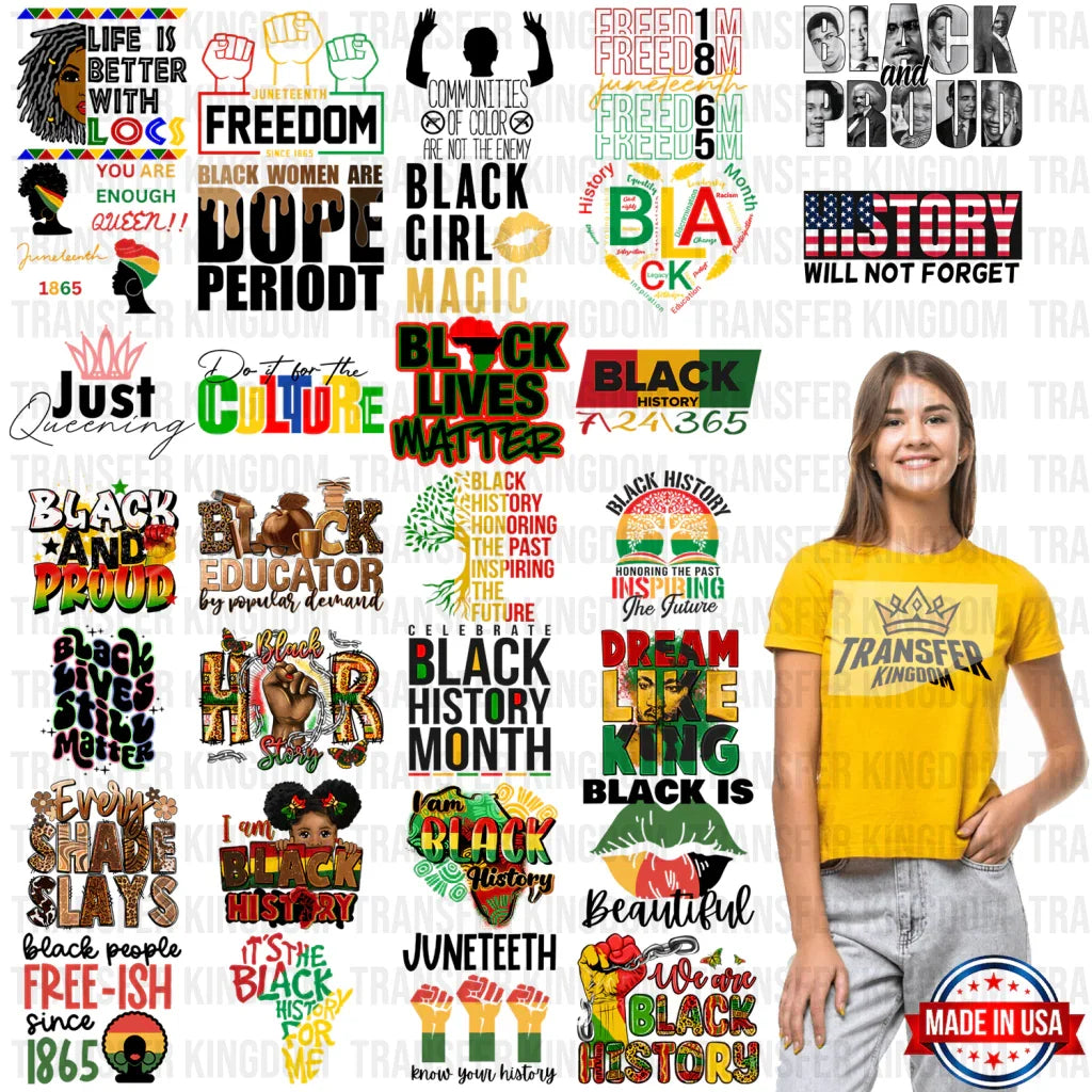 Black History Month-BLM Premade Gang sheet - 30 PCS 10 INCH - Transfer Kingdom