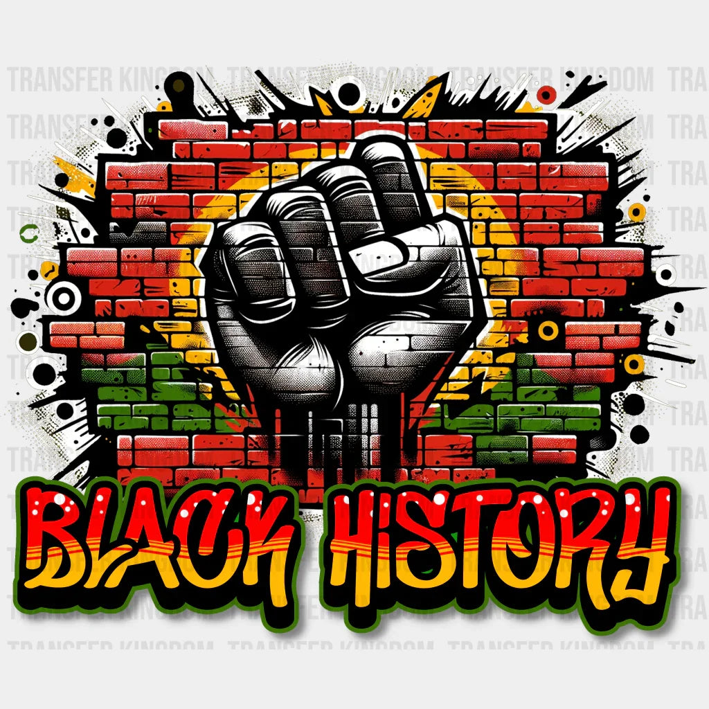 Black History Rising Fist Wall Design - Month Dtf Heat Transfer