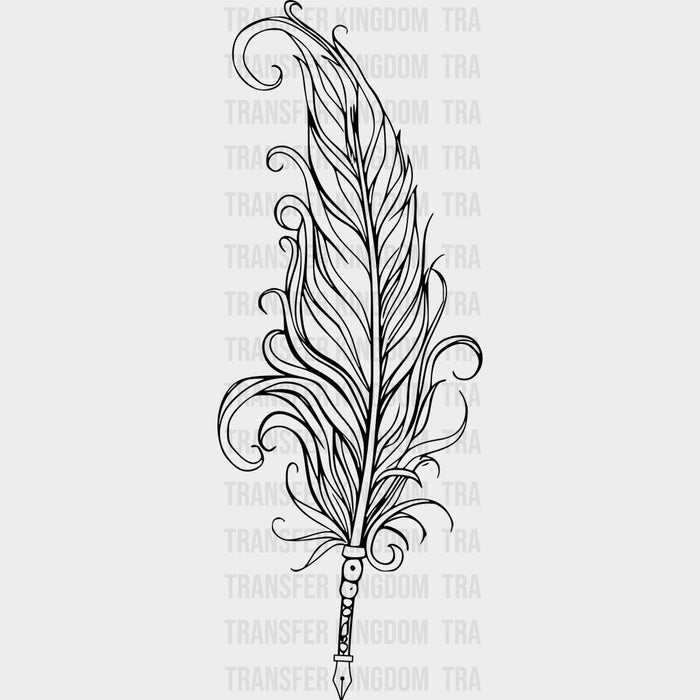 Black & White Quill - Writing DTF Transfers