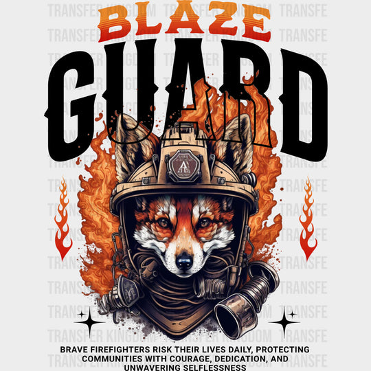Blaze Guard Fox - Fire Department DTF Transfers transfer-kingdom Dark Color Design (See Imaging)