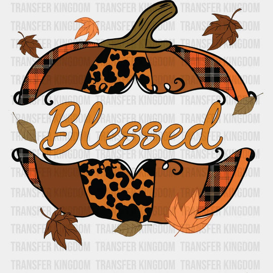 Blessed Pumpkin Sliced - Fall Dtf Transfer Unisex S & M (10’’) / Dark Color Design See Imaging