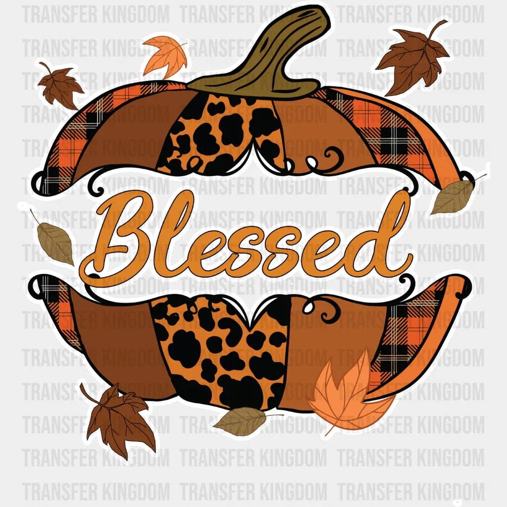 Blessed Pumpkin Sliced - Fall Dtf Transfer Unisex S & M (10’’) / Light Color Design See Imaging