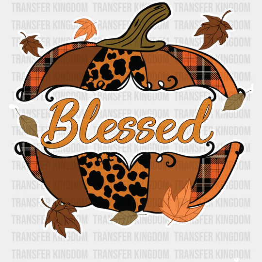Blessed Pumpkin Sliced - Fall Dtf Transfer Unisex S & M (10’’) / Light Color Design See Imaging