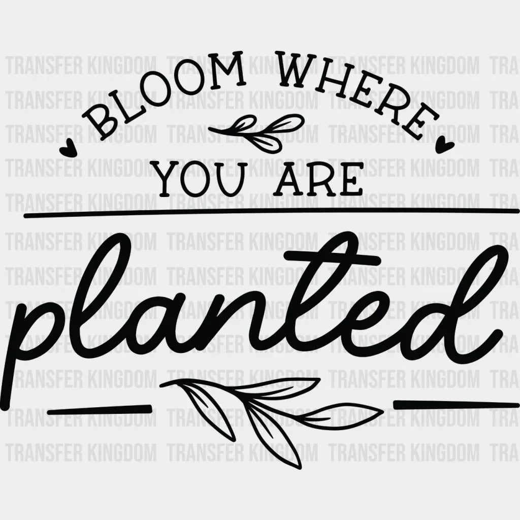 Bloom Where You Are Planted - Plants Dtf Heat Transfer Unisex S & M (10’’) / Dark Color Design