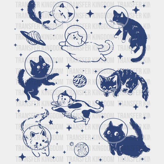Blue Cats In Space - Cat DTF Transfer