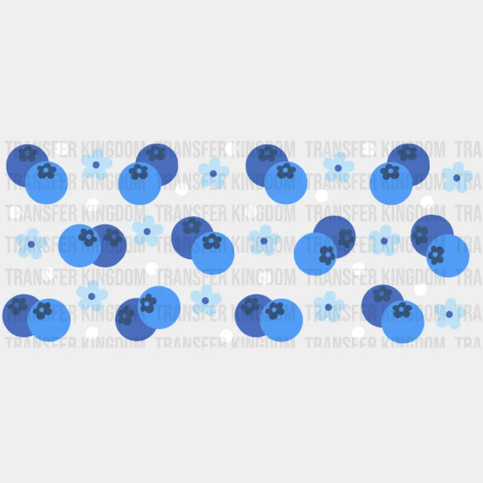 Blueberries And Flowers UV DTF Transfer Cup Wrap UV DTF Sticker