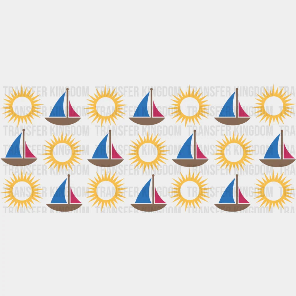 Boat & Sun - General Cup Wrap UV Sticker Permanent UV DTF Decal UVDTF