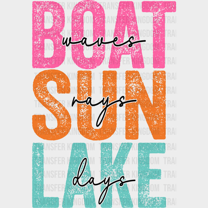 Boat Waves, Sun Rays, Lake Days - Boating DTF Transfers