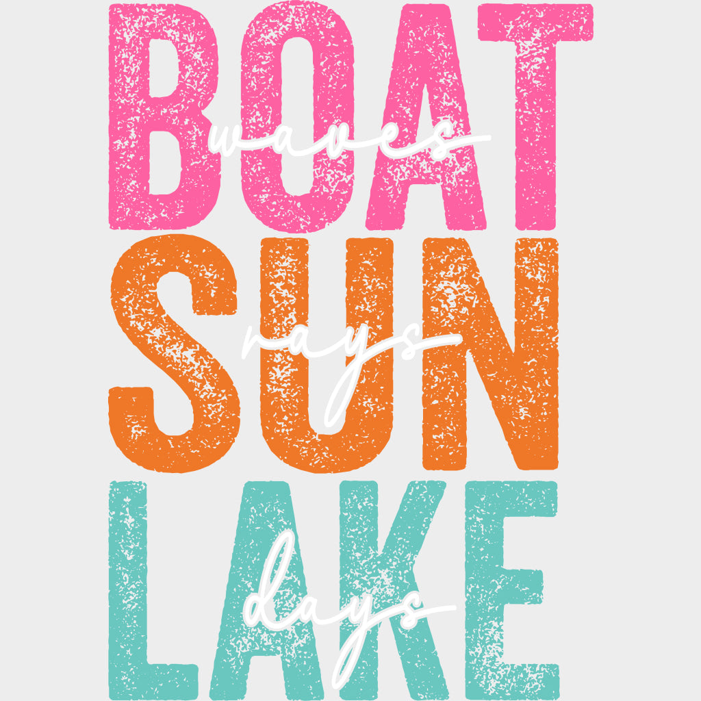 Boat Waves, Sun Rays, Lake Days - Boating DTF Transfers transfer-kingdom Light Color Design (See Imaging)