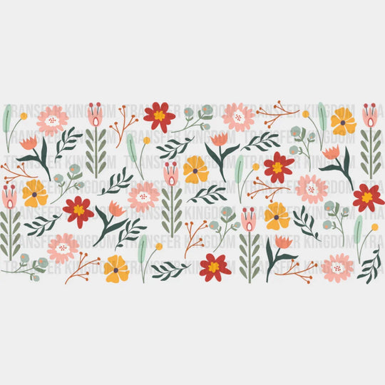 Boho Floral - General Cup Wrap UV Sticker Permanent UV DTF Decal UVDTF