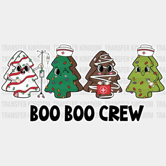 Boo Crew Trees - Christmas Dtf Transfer Unisex S & M (10’’) / Light Color Design See Imaging