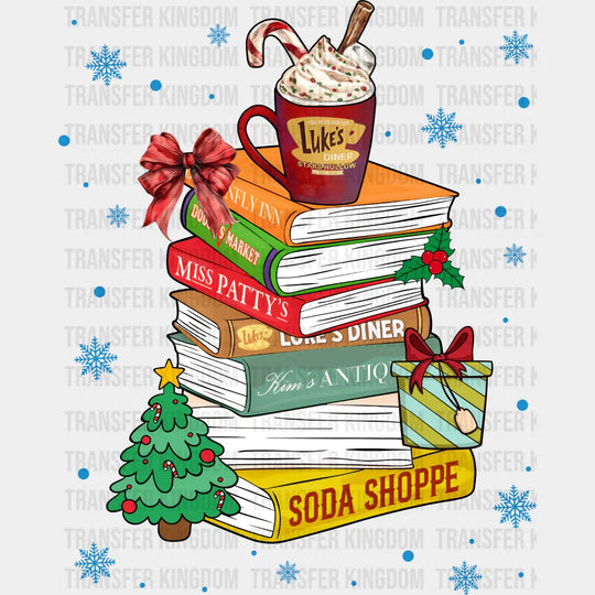 Books & Coffee Christmas DTF Transfer